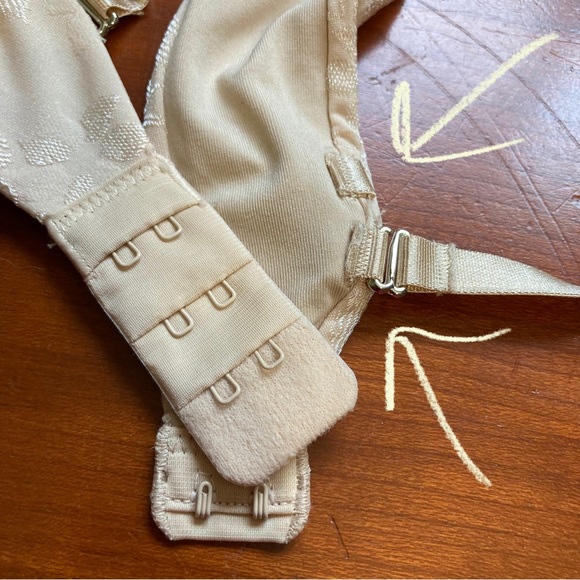 LILY OF FRANCE Padded Pushup Underwire Adjustable Straps & Back Dusty Rose 34A - Picture 12 of 13